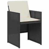 vidaXL Bistroset Poly Rattan Zwart - 3-Delig met Kussens (54% Korting)