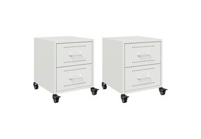 vidaXL Nachtkastjes Wit Staal (2 stuks) - 34% Korting