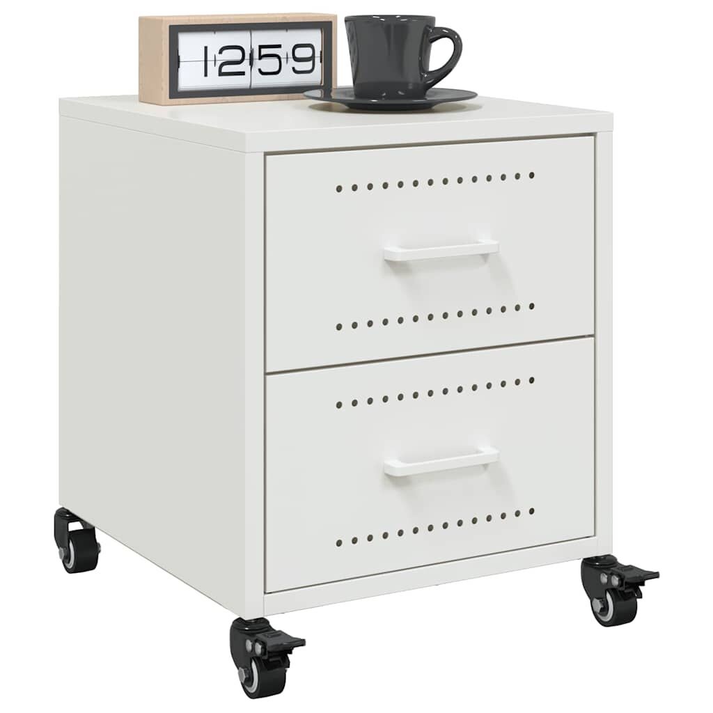 vidaXL Nachtkastjes 2 st 36x39x43,5 cm staal wit