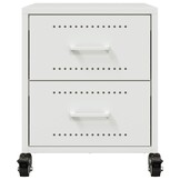 vidaXL Nachtkastjes 2 st 36x39x43,5 cm staal wit
