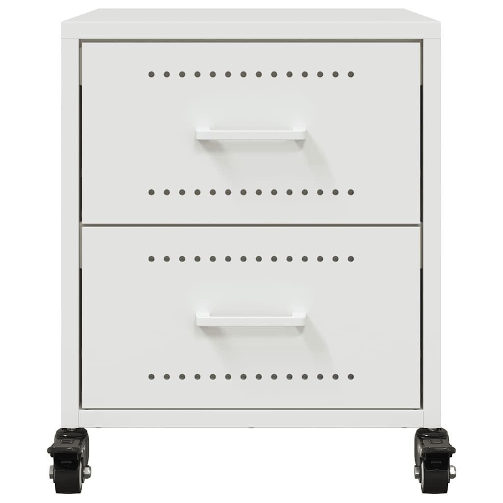 vidaXL Nachtkastjes 2 st 36x39x43,5 cm staal wit