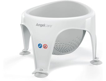 Angelcare Ergonomische badring voor grote badkuip of douche, lichtgrijs, aangenaam zachte zitting