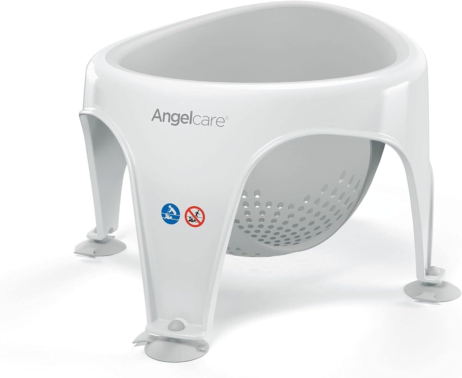 Angelcare Ergonomische badring voor grote badkuip of douche, lichtgrijs, aangenaam zachte zitting