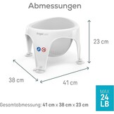 Angelcare Ergonomische badring voor grote badkuip of douche, lichtgrijs, aangenaam zachte zitting