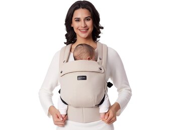 Momcozy Babydrager van pasgeborene tot peuter - een ergonomische, behaaglijke en lichtgewicht draagzak voor 3,2-20 kg, verbeterde lendensteun, Khaki