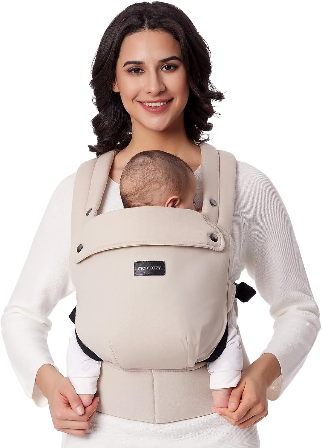 Momcozy Babydrager van pasgeborene tot peuter - een ergonomische, behaaglijke en lichtgewicht draagzak voor 3,2-20 kg, verbeterde lendensteun, Khaki