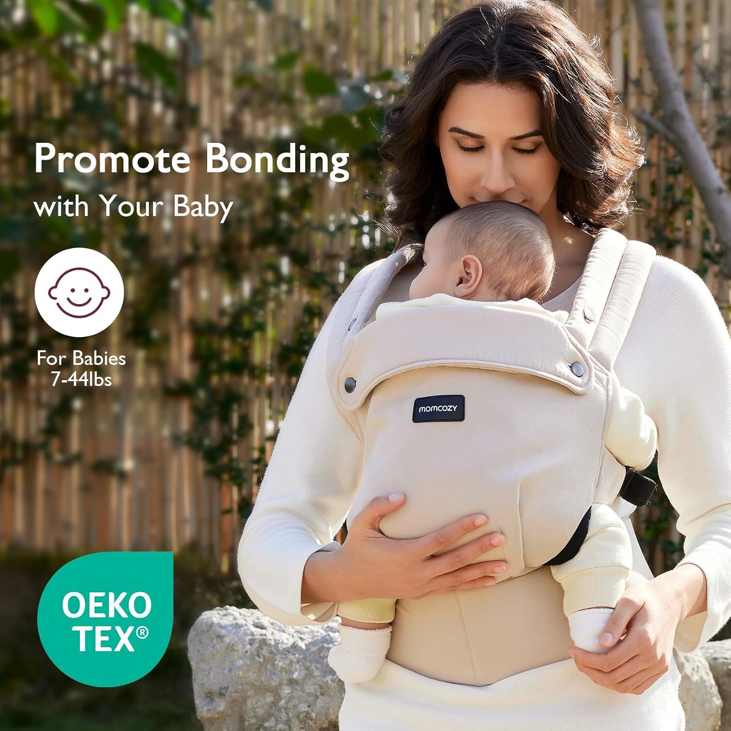 Momcozy Babydrager van pasgeborene tot peuter - een ergonomische, behaaglijke en lichtgewicht draagzak voor 3,2-20 kg, verbeterde lendensteun, Khaki