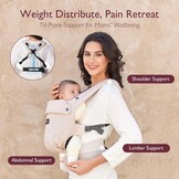 Momcozy Babydrager van pasgeborene tot peuter - een ergonomische, behaaglijke en lichtgewicht draagzak voor 3,2-20 kg, verbeterde lendensteun, Khaki
