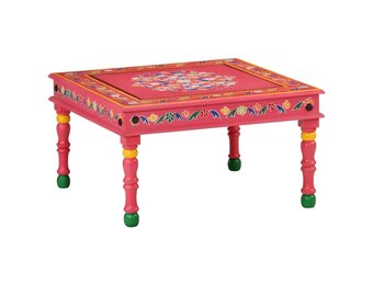 vidaXL Salontafel handbeschilderd massief mangohout roze