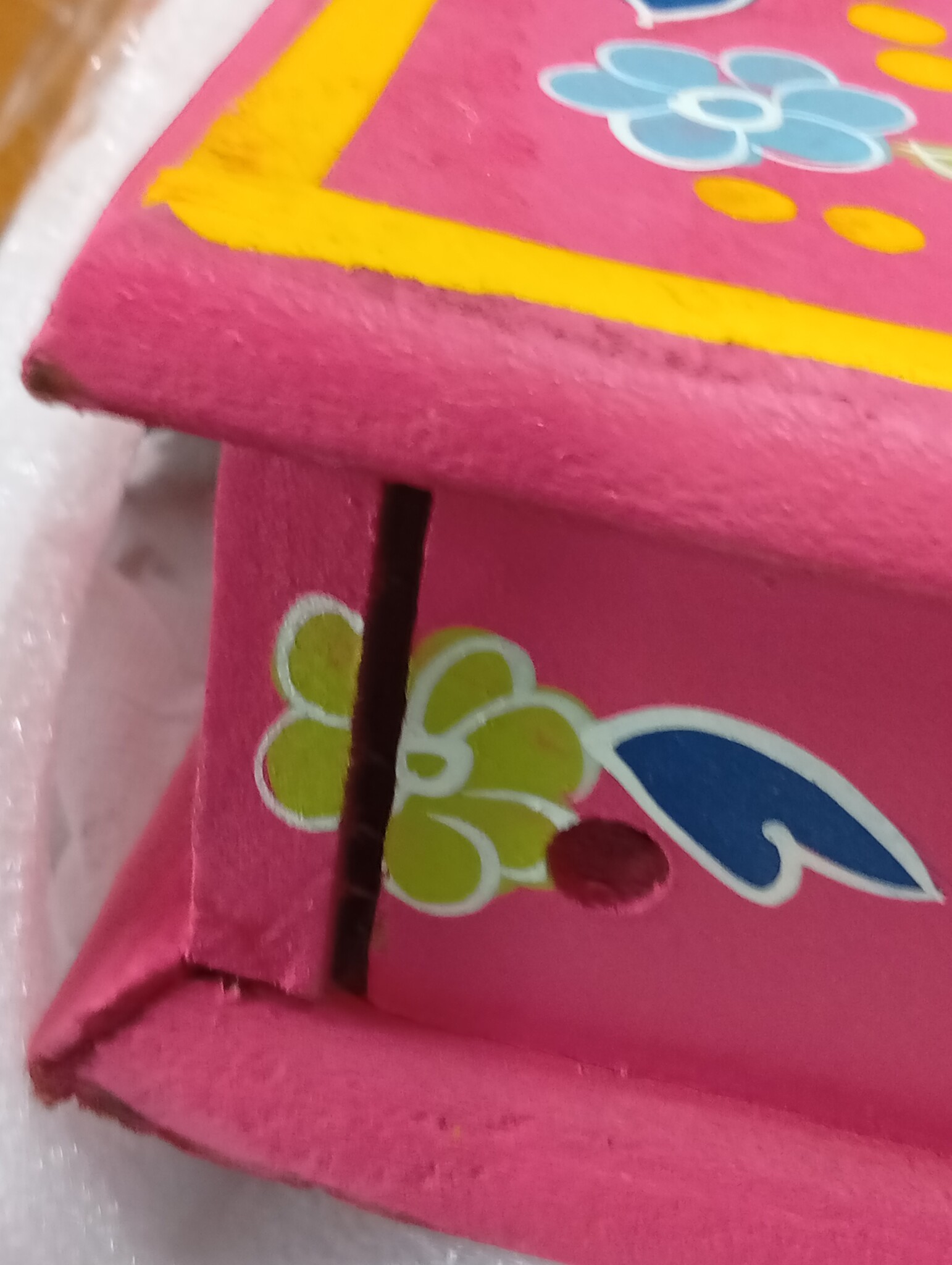 vidaXL Salontafel handbeschilderd massief mangohout roze
