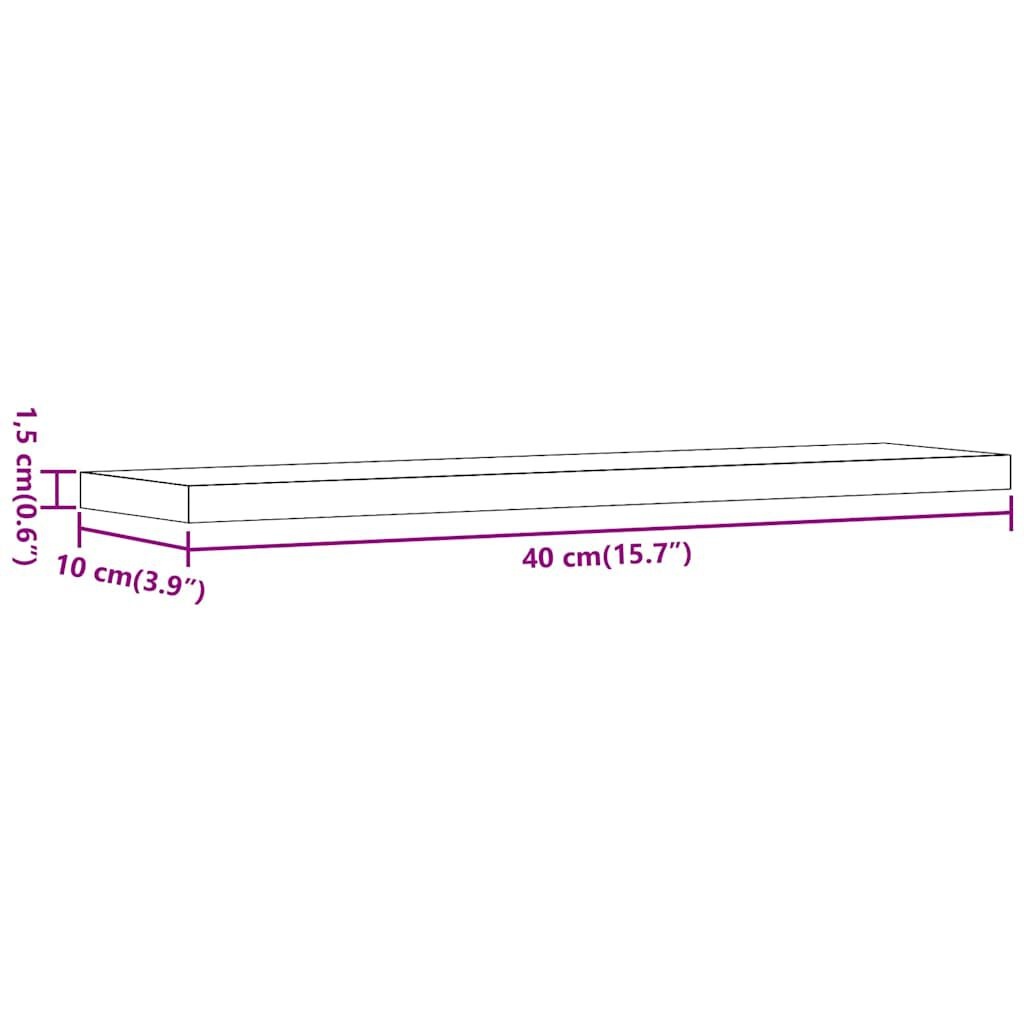 vidaXL Wandschappen 4 st 40x10x1,5 cm bewerkt hout artisanaal eiken