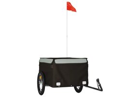 vidaXL Fietstrailer 45 kg ijzer zwart/grijs - 59% Korting