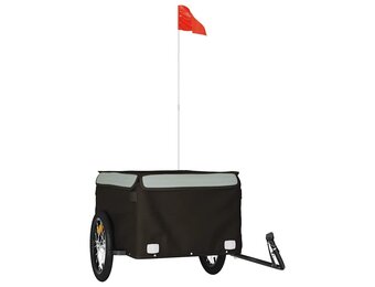 vidaXL Fietstrailer 45 kg ijzer zwart en grijs