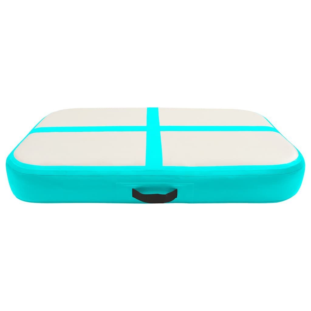 vidaXL Gymnastiekmat met pomp opblaasbaar 60x100x20 cm PVC groen
