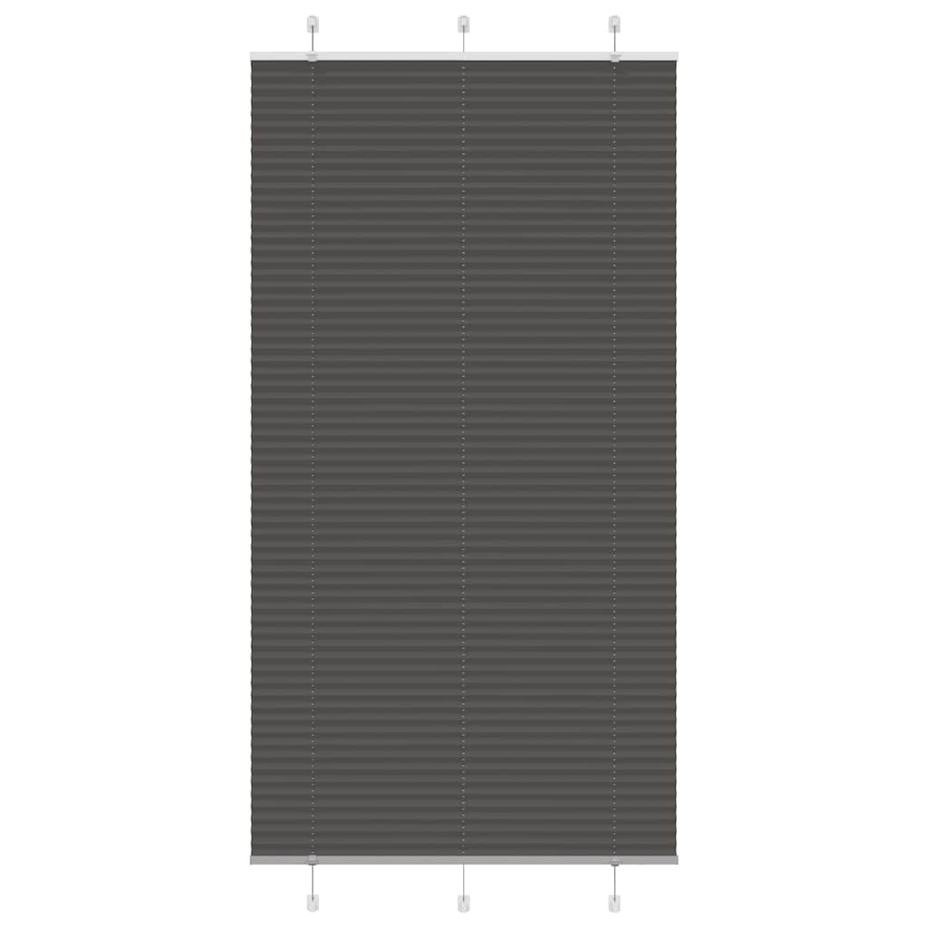 vidaXL Plissé rolgordijn 110x200cm stofbreedte 109,4cm polyester zwart