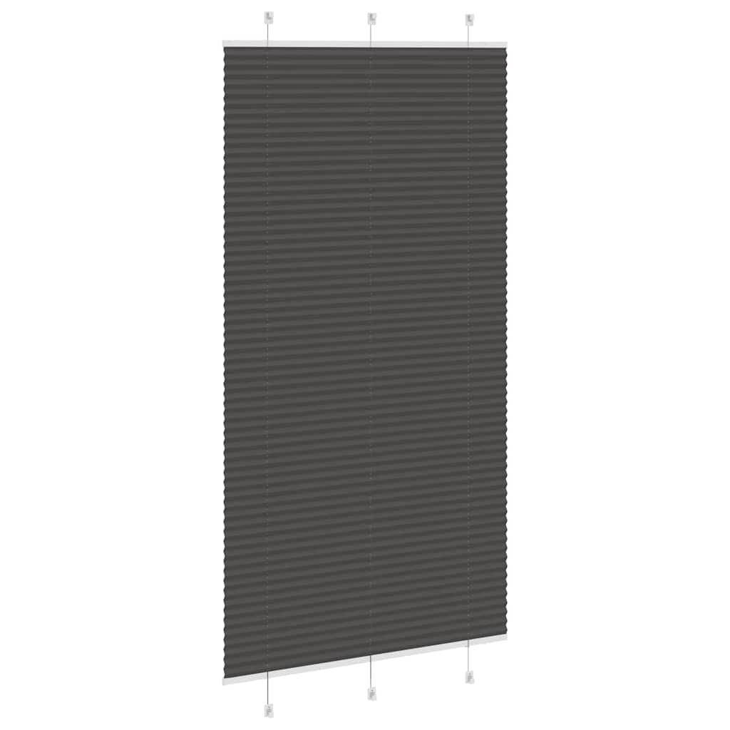 vidaXL Plissé rolgordijn 110x200cm stofbreedte 109,4cm polyester zwart