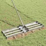 vidaXL Tuin Egalisatie Hark Zilver 75 x 25 x 6 cm Roestvrij staal