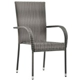 vidaXL Tuinstoelen stapelbaar 6 st poly rattan grijs