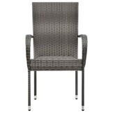 vidaXL Tuinstoelen stapelbaar 6 st poly rattan grijs
