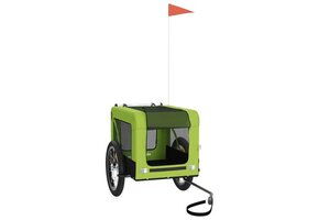 Groene/Zwarte Hondenfietstrailer Oxford Stof & IJzer - 45kg capaciteit - 34% Korting