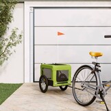 vidaXL Hondenfietstrailer oxford stof en ijzer groen en zwart
