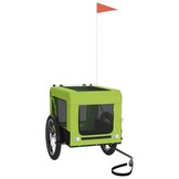vidaXL Hondenfietstrailer oxford stof en ijzer groen en zwart
