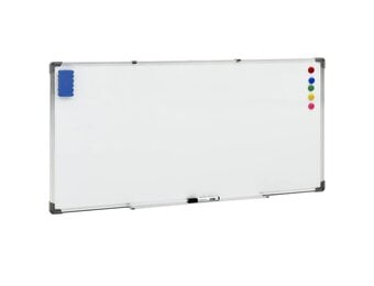 vidaXL Whiteboard magnetisch 110x60 cm staal wit