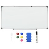 vidaXL Whiteboard magnetisch 110x60 cm staal wit