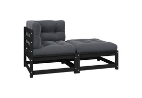 Loungeset met kussens, grenenhout (66% korting)