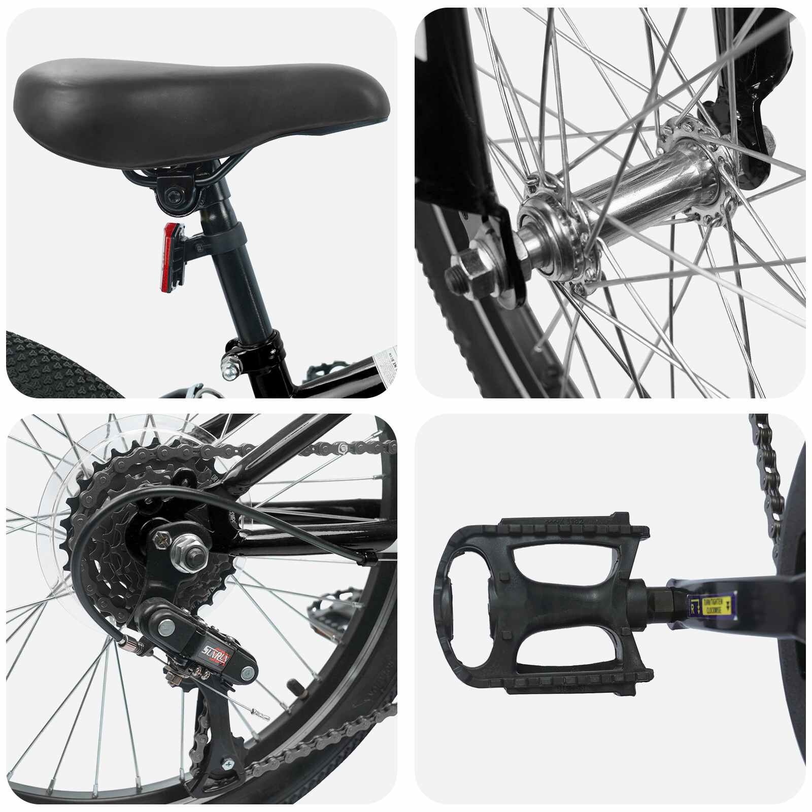 vidaXL Mountainbike 24 Inch 6-Speed voor 8-12 jaar oud Zwart
