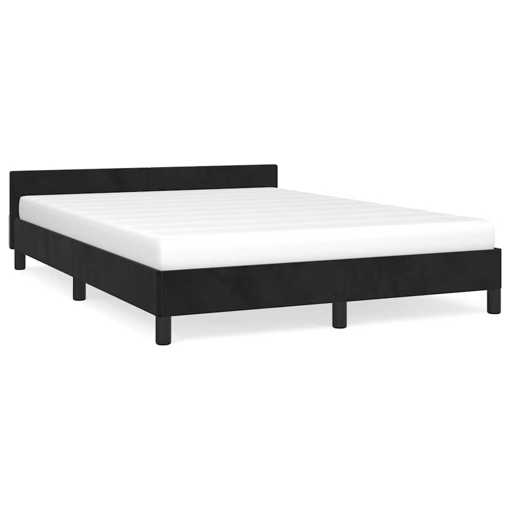 vidaXL Bedframe zonder matras 140x200 cm fluweel zwart