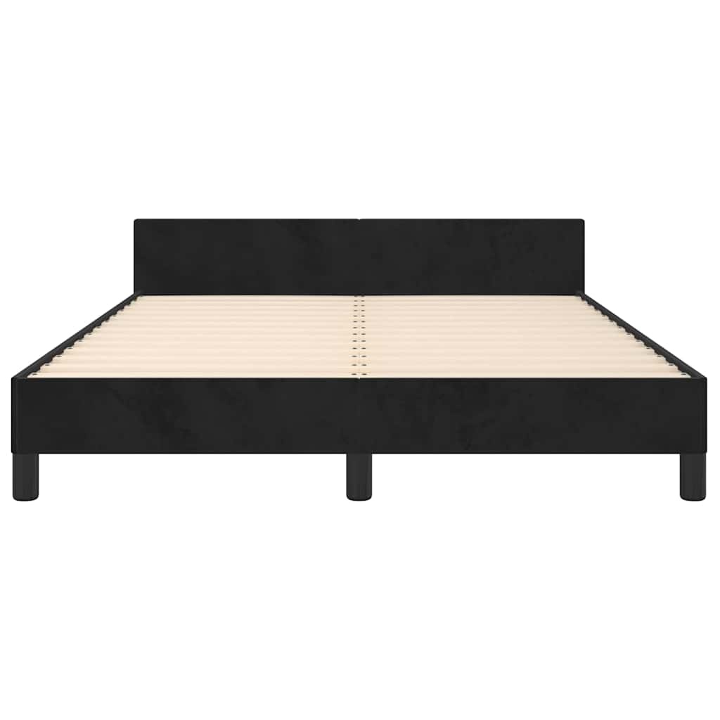 vidaXL Bedframe zonder matras 140x200 cm fluweel zwart