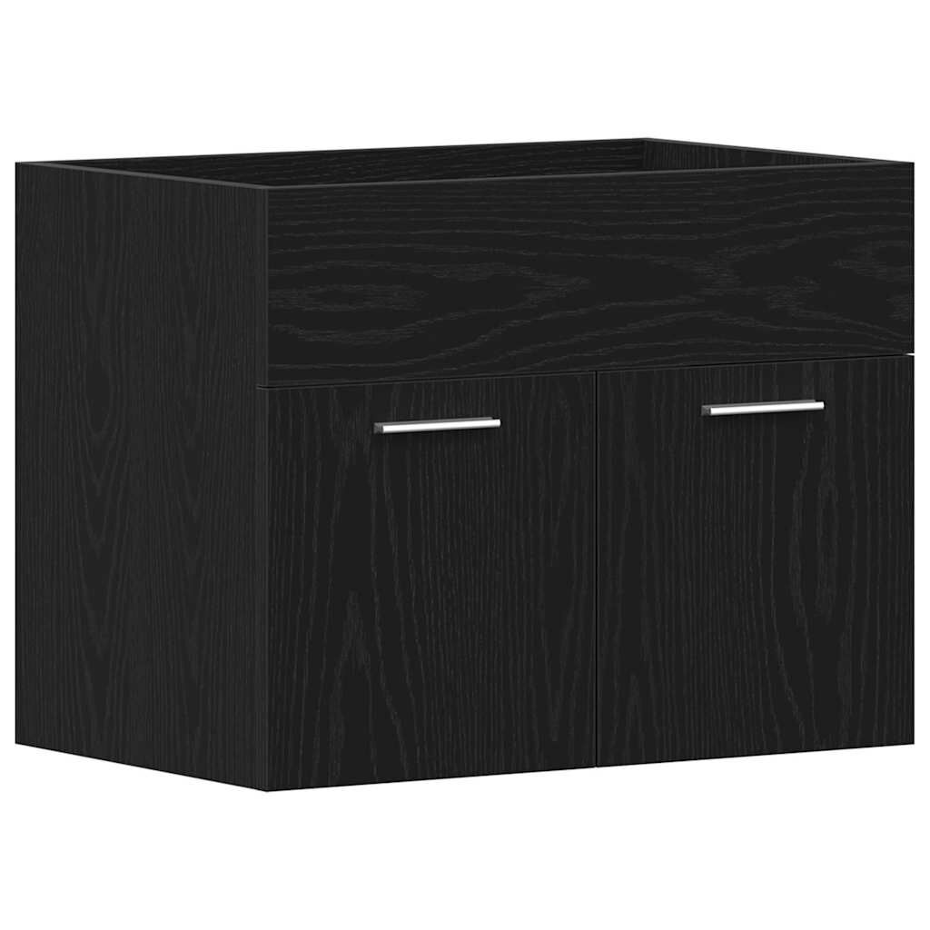vidaXL Wastafelkast 60x38,5x46 cm bewerkt hout zwart eikenkleurig