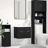 vidaXL Wastafelkast 60x38,5x46 cm bewerkt hout zwart eikenkleurig