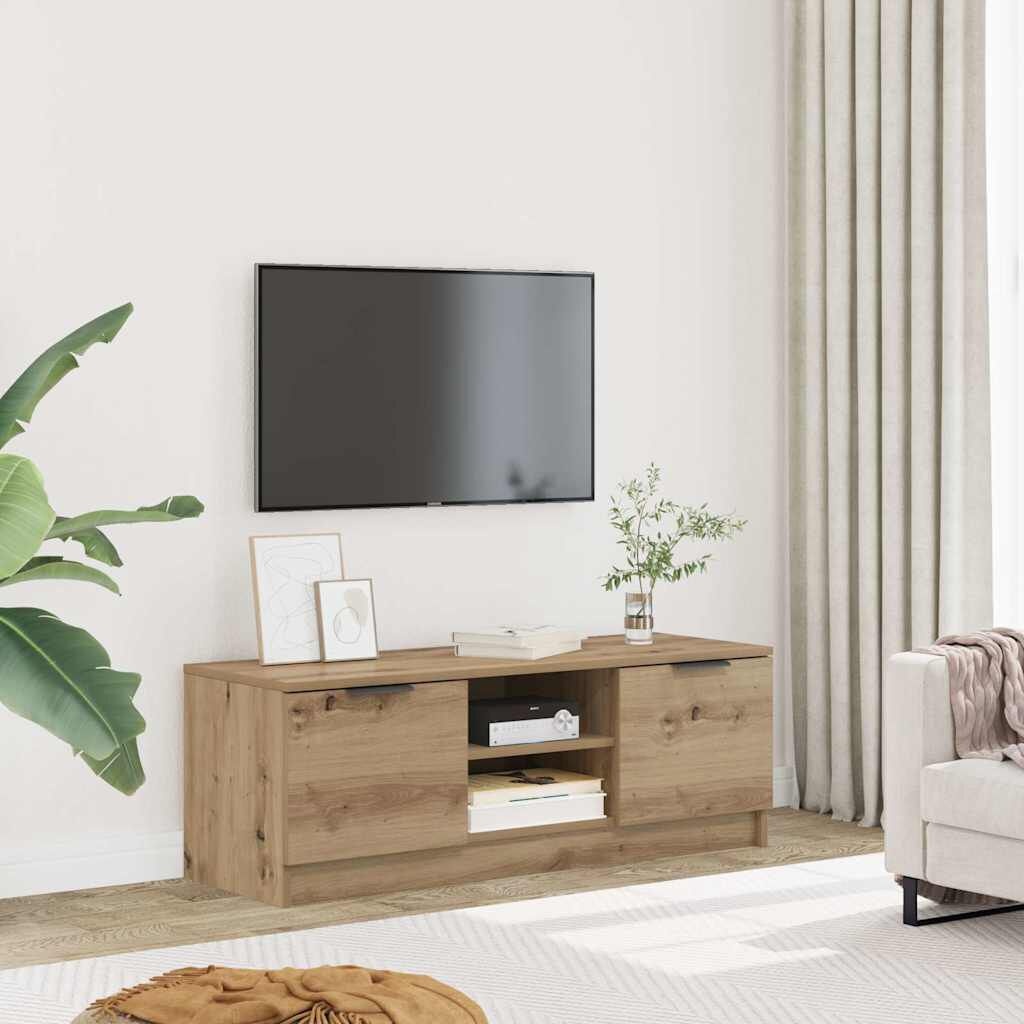 vidaXL Tv-meubel 102x35x36,5 cm bewerkt hout artisanaal eikenkleur