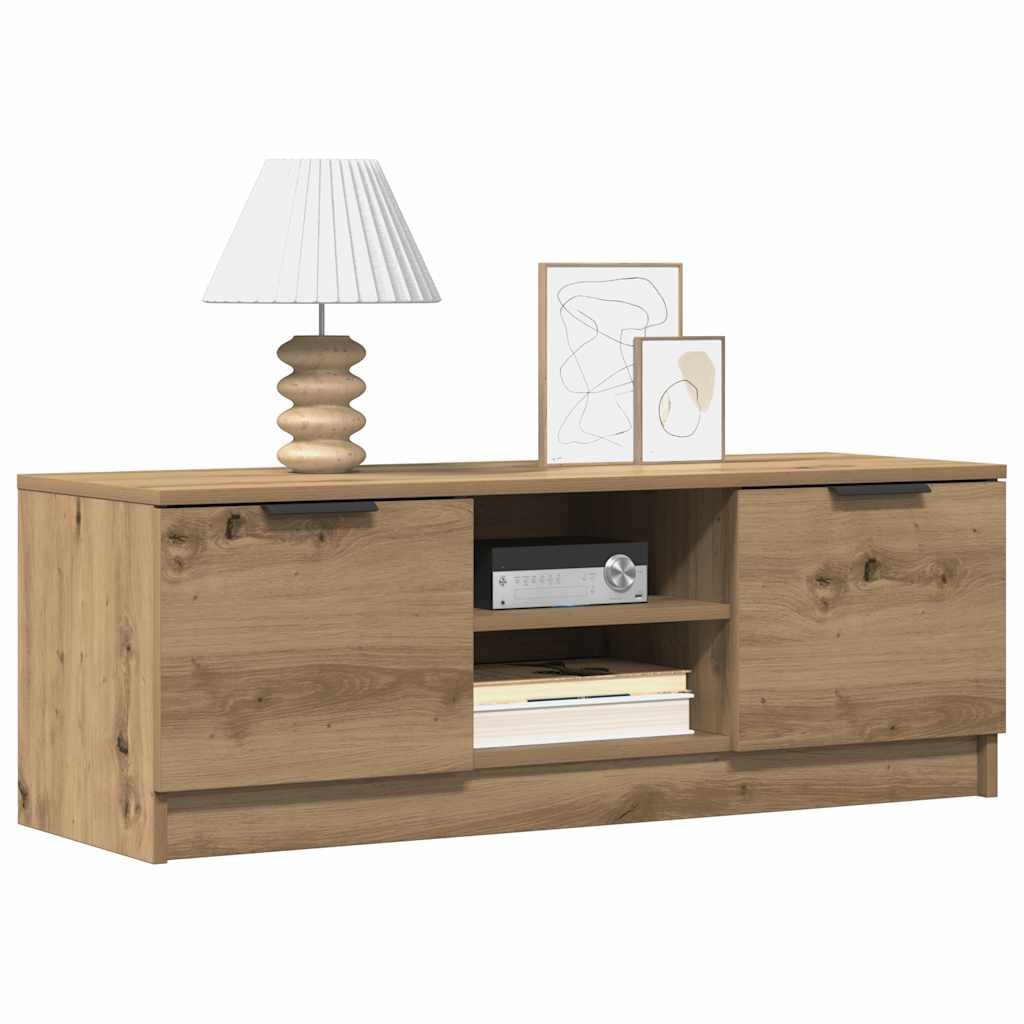 vidaXL Tv-meubel 102x35x36,5 cm bewerkt hout artisanaal eikenkleur