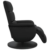 Zwarte Verstelbare Fauteuil met Kunstleer & Voetensteun - 44% Korting