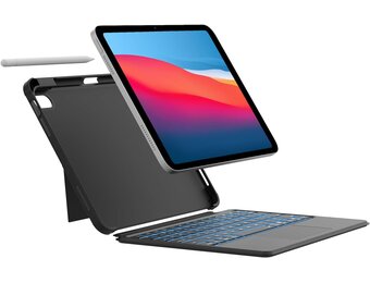 Toetsenbordhoes met Trackpad voor iPad 10e Gen (10.9") - QWERTZ, 7 Kleuren Verlichting - 29% Korting