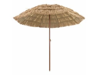 vidaXL Strandparasol 255 x 255 x 255 cm Polyester en staal Naturel