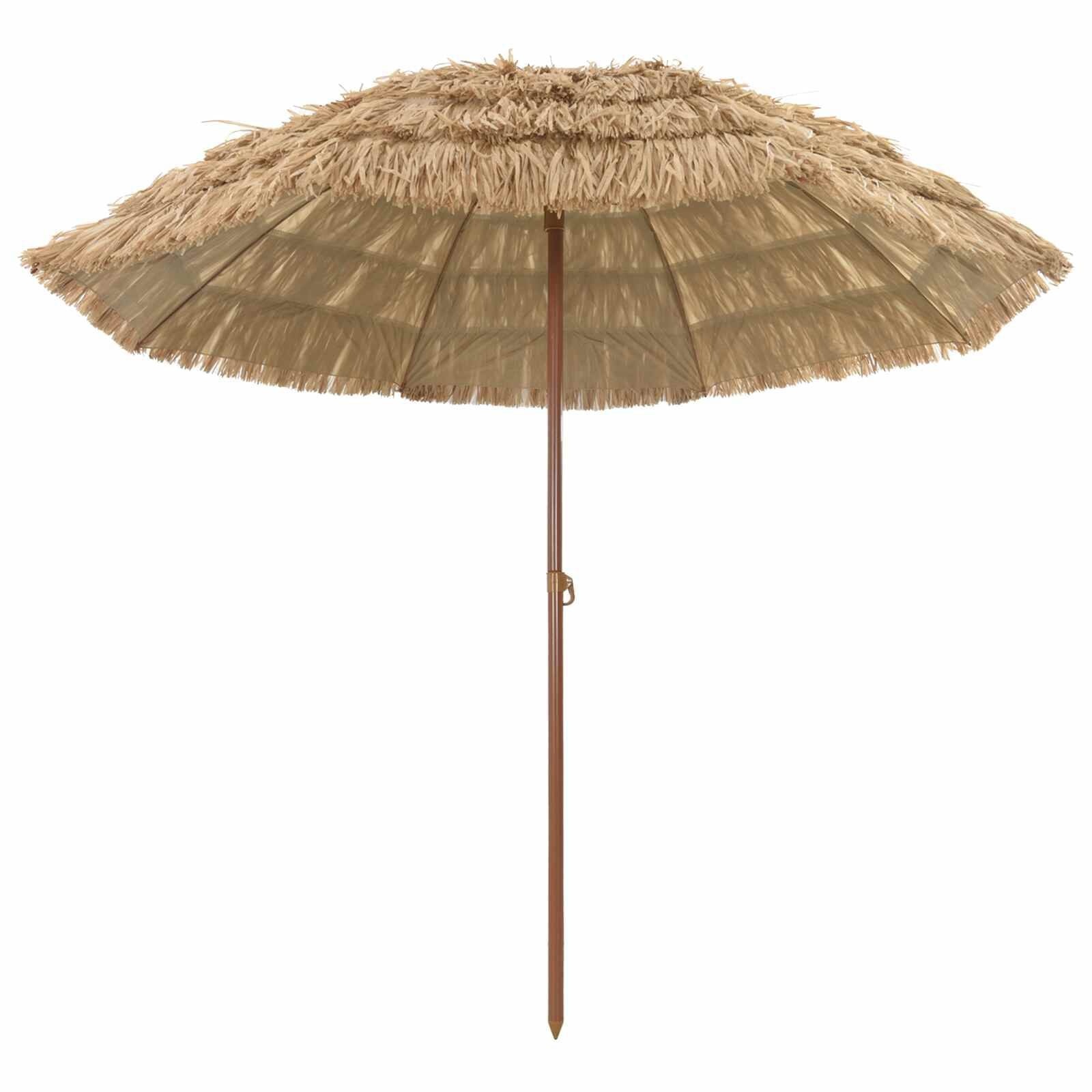 vidaXL Strandparasol 255 x 255 x 255 cm Polyester en staal Naturel