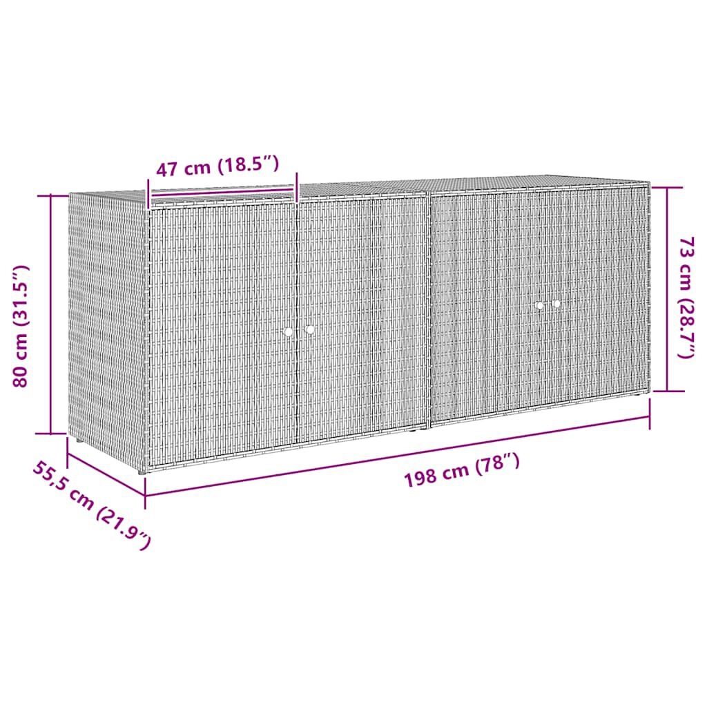 VidaXL Tuinkast 198cm Poly Rattan Zwart - 35% Korting!