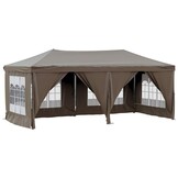 Inklapbare Partytent 3x6 m Taupe met Zijwanden - 35% Korting