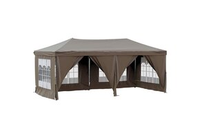 Inklapbare Partytent 3x6 m Taupe met Zijwanden - 35% Korting