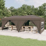 Inklapbare Partytent 3x6 m Taupe met Zijwanden - 35% Korting