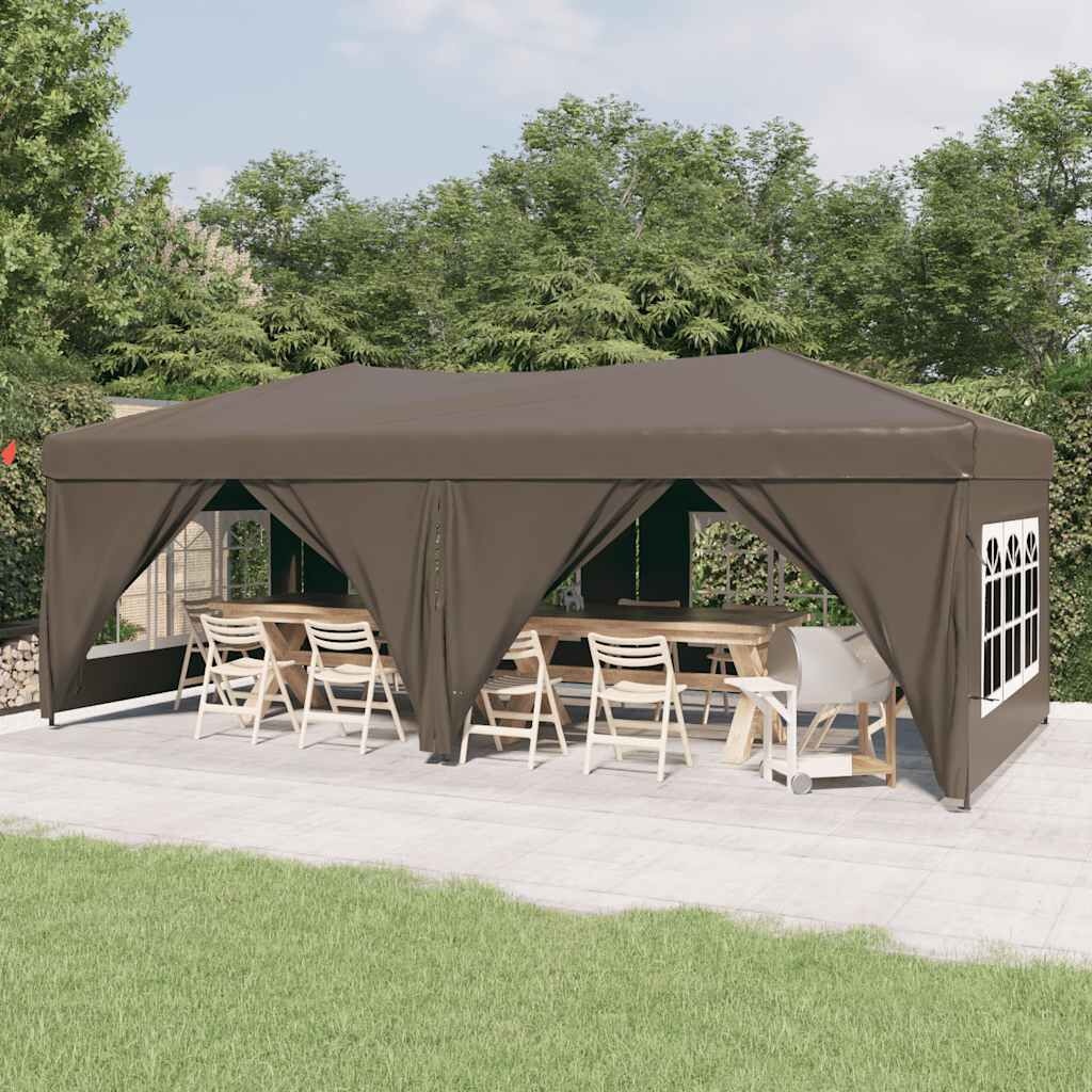 Inklapbare Partytent 3x6 m Taupe met Zijwanden - 35% Korting