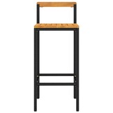 vidaXL Barkrukken 2 st. Zwart Poly Rattan & Massief Acaciahout - 59% Korting