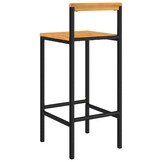 vidaXL Barkrukken 2 st. Zwart Poly Rattan & Massief Acaciahout - 59% Korting
