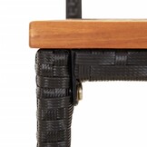 vidaXL Barkrukken 2 st. Zwart Poly Rattan & Massief Acaciahout - 59% Korting