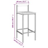 vidaXL Barkrukken 2 st. Zwart Poly Rattan & Massief Acaciahout - 59% Korting