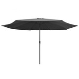 vidaXL Antraciet Parasol 390cm met Zwengel Mechanisme - 54% Korting
